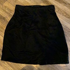 Black velvet skirt